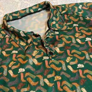 Cowboy Boots and Hats Novelty Polo Shirt Size L